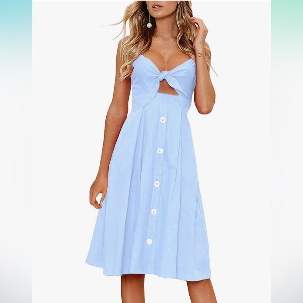 Denim Blue Tie Front Dress